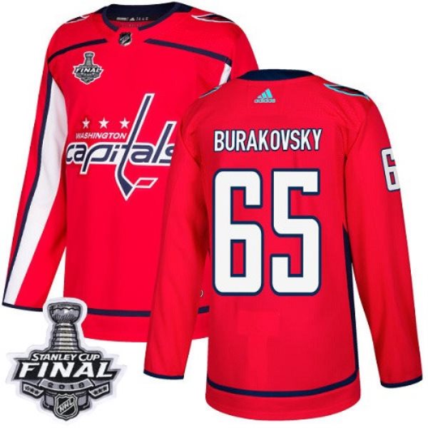 NHL Washington Capitals 65 Andre Burakovsky Adidas Red 2018 Stanley Cup Final Patch Men Jersey