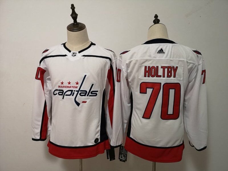 NHL Capitals 70 Braden Holtby White Adidas Women Jersey