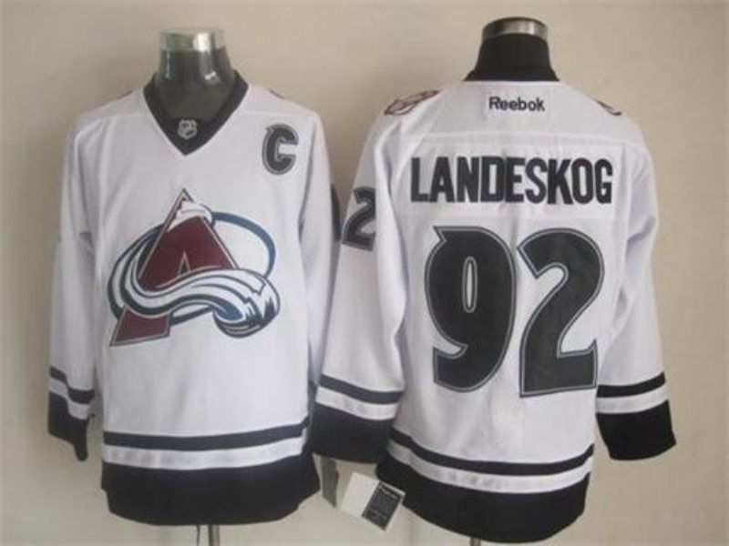 NHL Avalanche 92 Gabriel Landeskog White Fashion Men Jersey