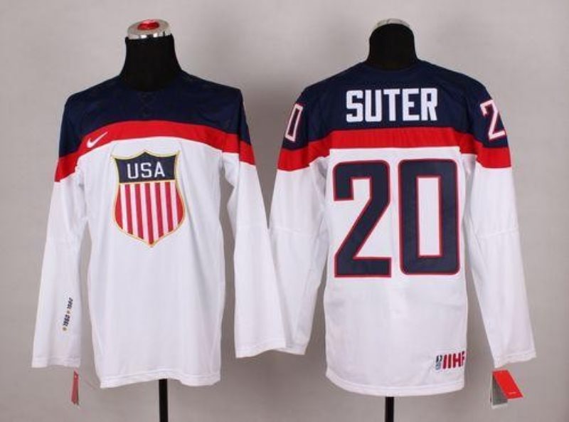 2014 Olympic Team USA 20 Ryan Suter White Stitched NHL Jersey