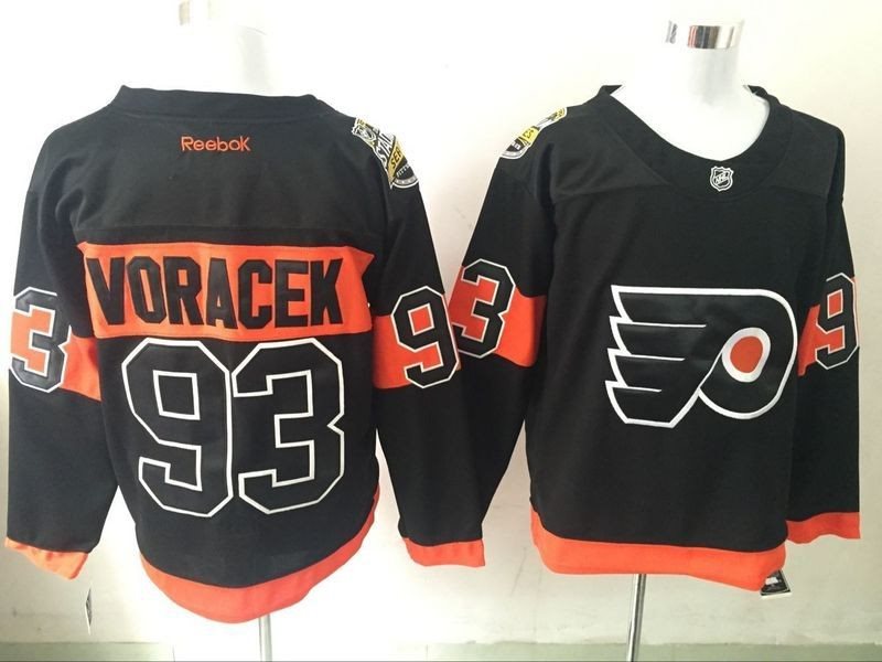 NHL Flyers 93 Jakub Voracek Black 2017 Stadium Series Reebok Men Jersey