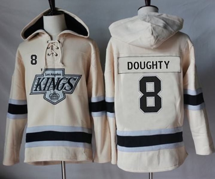 NHL Kings 8 Drew Doughty Cream Men Sweatshirt