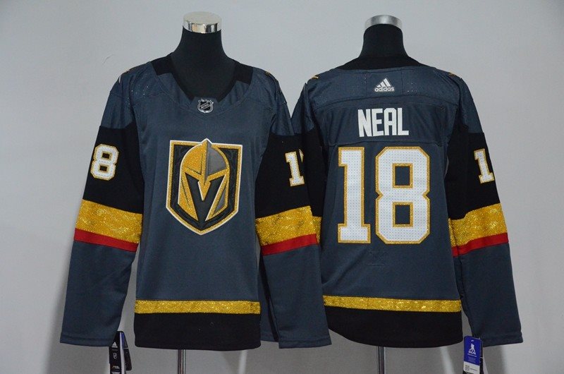NHL Knights 18 James Neal Gray Adidas Women Jersey