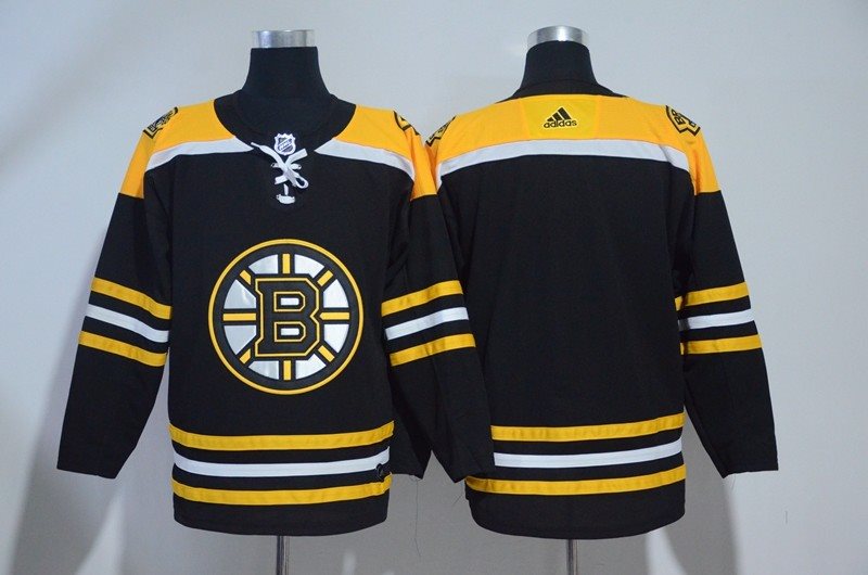 NHL Bruins Blank Black Adidas Men Jersey
