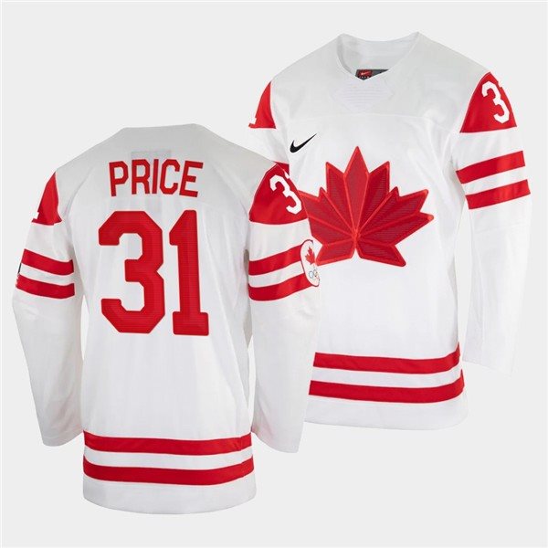 Canada 31 Carey Price 2022 Beijing Winter Olympic White Men Jersey
