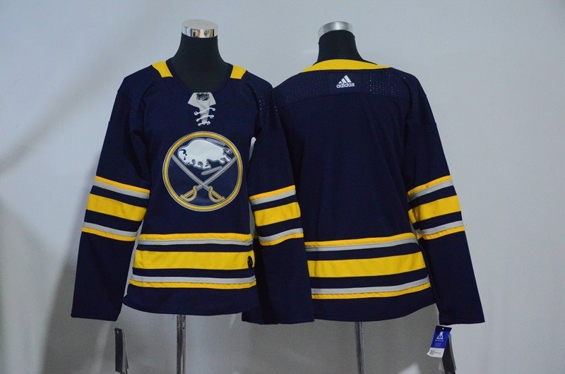 NHL Sabres Blank Navy Adidas Women Jersey