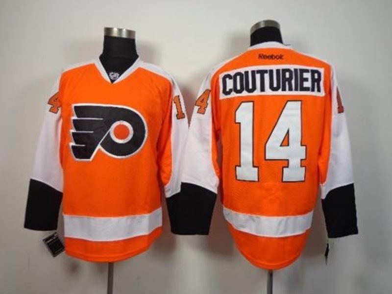 NHL Flyers 14 Sean Couturier Orange Men Jersey