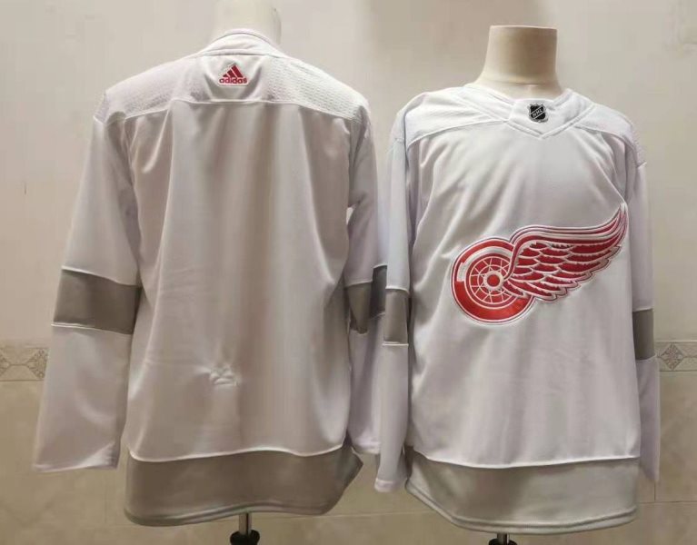 NHL Red Wings Blank White 2020 New Adidas Men Jersey