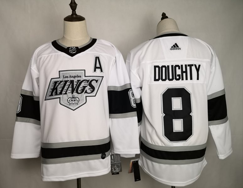 NHL Kings 8 Drew Doughty White Adidas Men Jersey