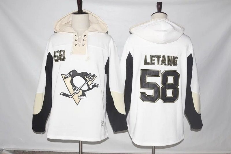 NHL Penguins 58 Kris Letang White Men Sweatshirt