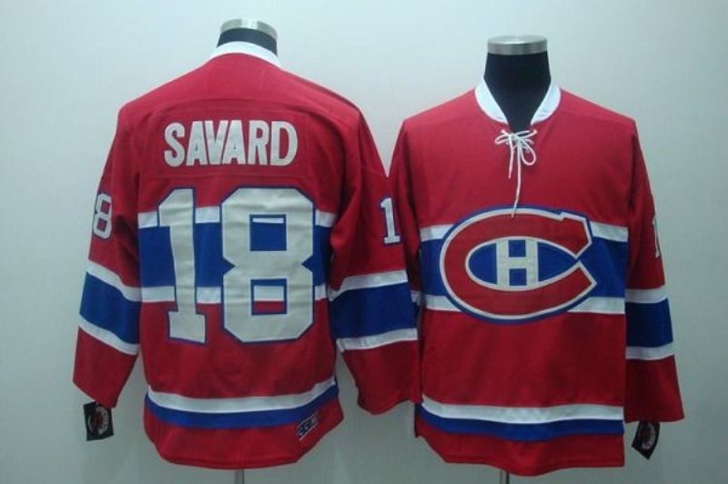 NHL Canadiens 18 Serge Savard Red CH CCM Throwback Men Jersey