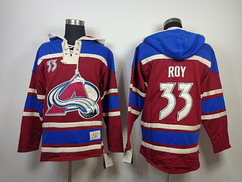 NHL Avalanche 33 Patrick Roy Red Men Sweatshirt