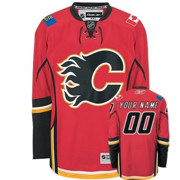 NHL Flames Red Customized Men Jersey