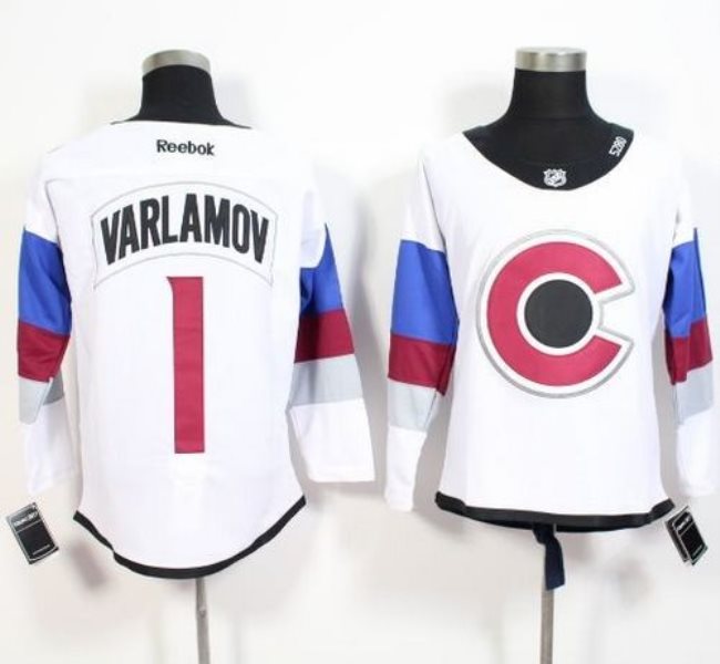 NHL Avalanche 1 Semyon Varlamov White 2016 Stadium Series Men Jersey