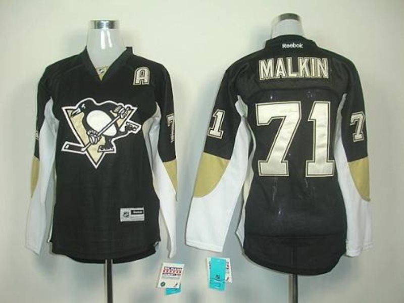 NHL Penguins 71 Vgeni Malkin Black Home Women Jersey