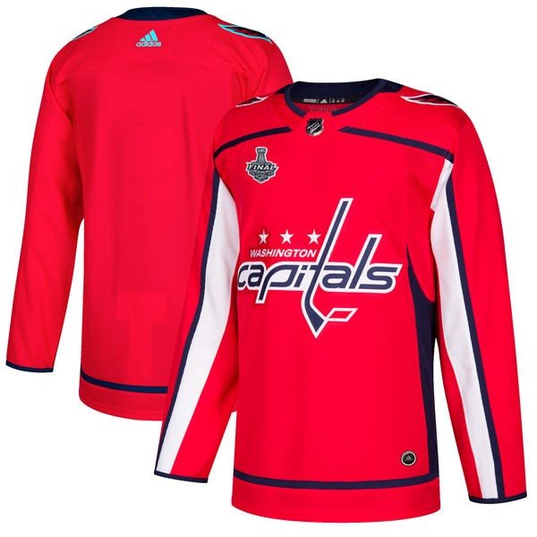 NHL Washington Capitals Blank Adidas Red 2018 Stanley Cup Final Patch Men Jersey