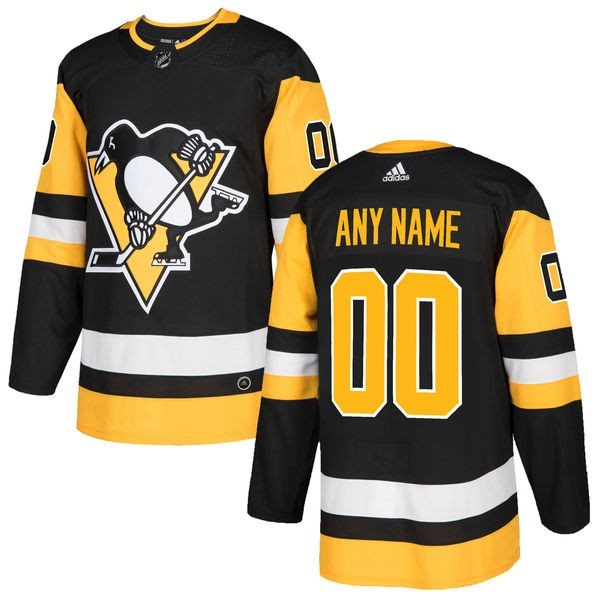 NHL Pittsburgh Penguins Black Customized Adidas Men Jersey