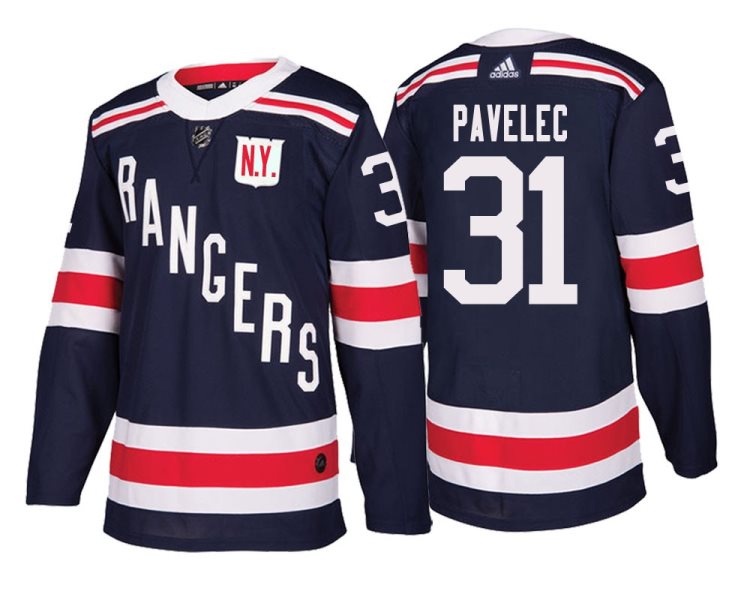 NHL Rangers 31 Ondrej Pavelec Navy 2018 Winter Classic Adidas Men Jersey