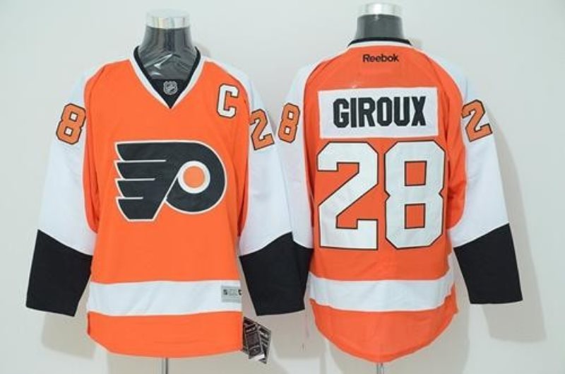 NHL Flyers 28 Claude Giroux Orange Men Jersey