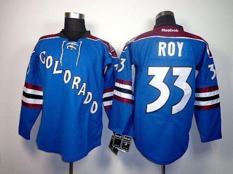 NHL Avalanche 33 Patrick Roy Blue Third Men Jersey