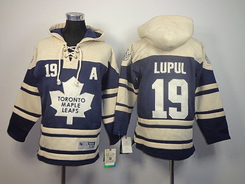 NHL Maple Leafs 19 Joffrey Lupul Blue And Cream With A Patch Men Sweatshirt