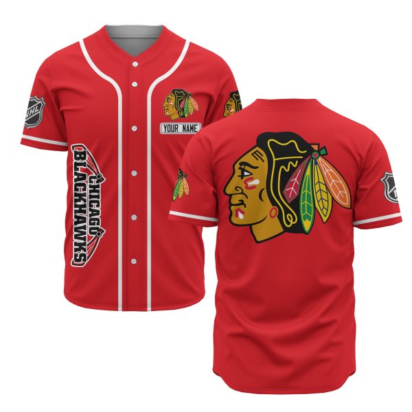NHL Chicago Blackhawks Baseball Customized Jersey