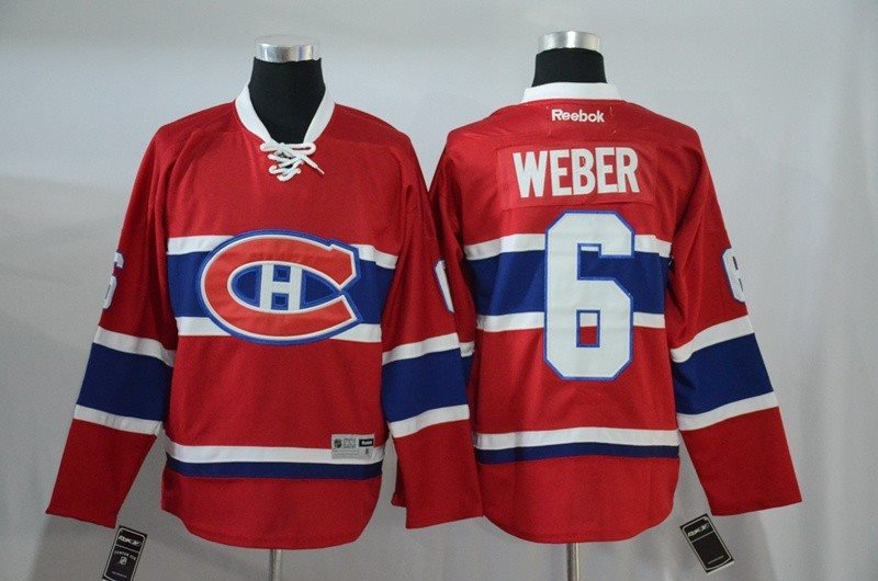 NHL Canadiens 6 Shea Weber Red Home Men Jersey