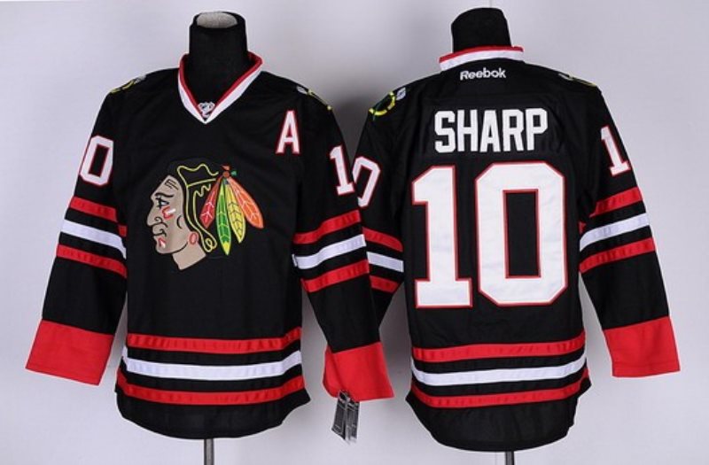 NHL Chicago Blackhawks 10 Patrick Sharp Black Men Jersey