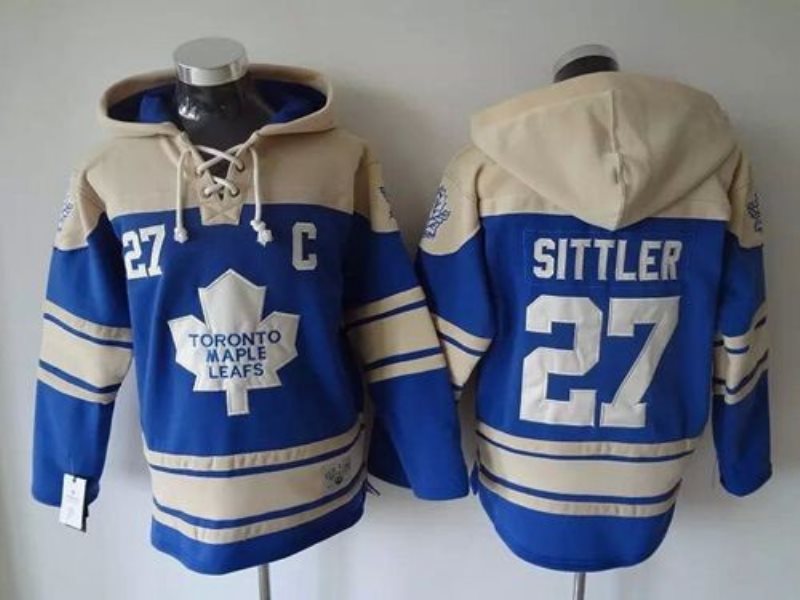 NHL Maple Leafs 27 Darryl Sittler Blue Men Sweatshirt