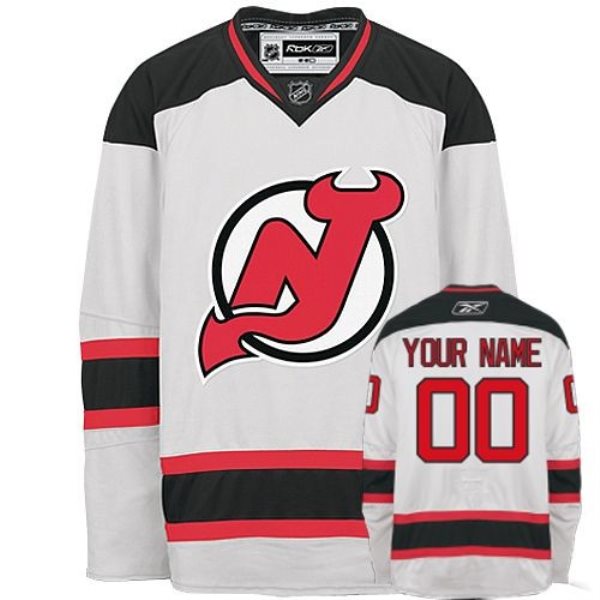 NHL Devils White Customized Men Jersey