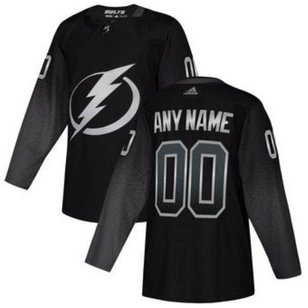 NHL Lightning Black Alternate Customized Adidas Men Jersey