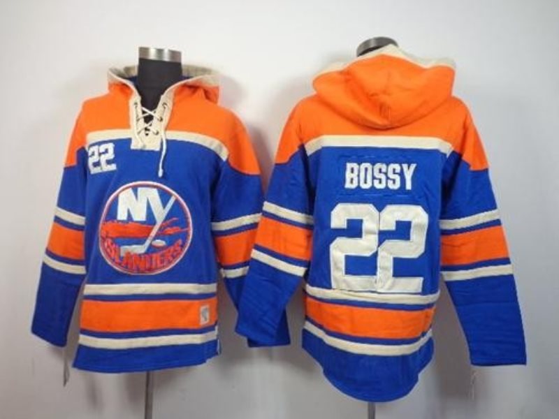 NHL Islanders 22 Mike Bossy Baby Blue Men Sweatshirt