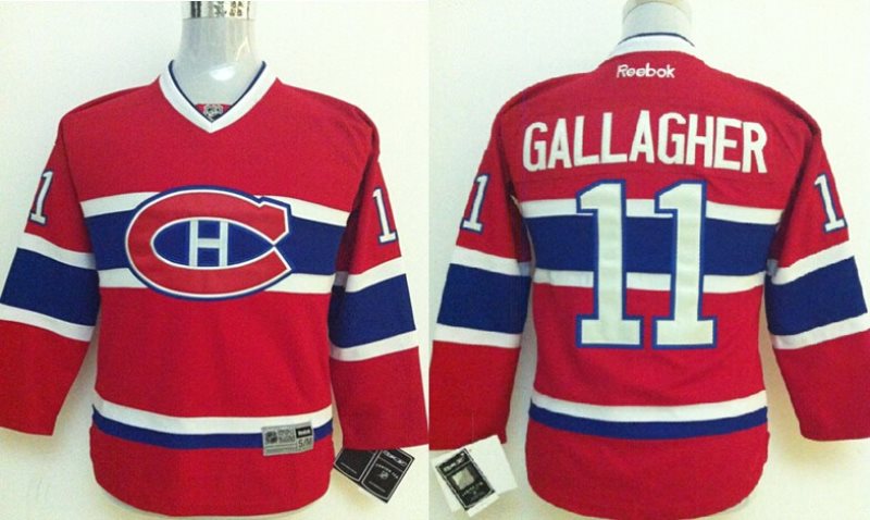 NHL Canadiens 11 Brendan Gallagher Red Youth Jersey