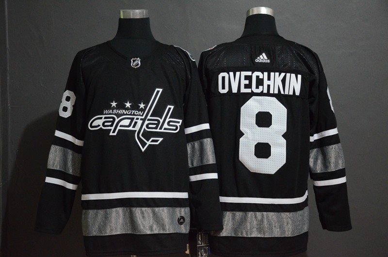 NHL Capitales 8 Alexander Ovechkin Black 2019 All-Star Game Adidas Men Jersey