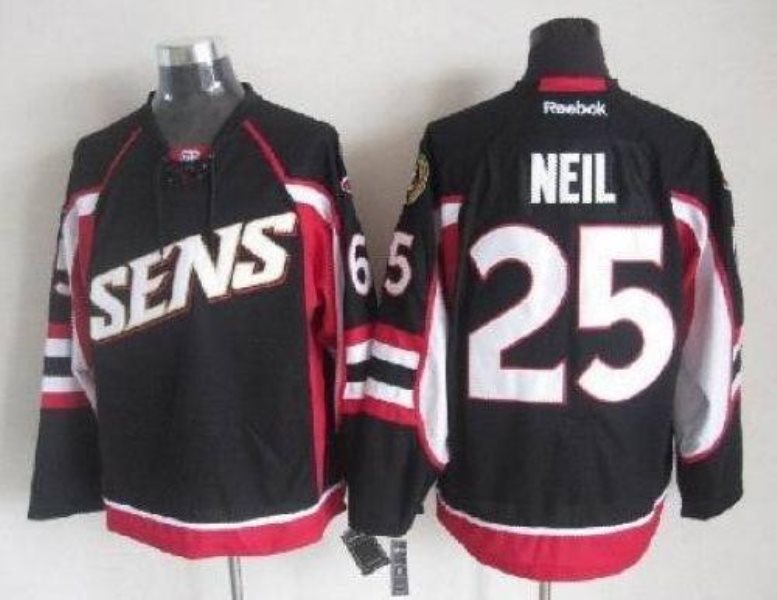 NHL Senators 25 Chris Neil Black Throwback Men Jersey