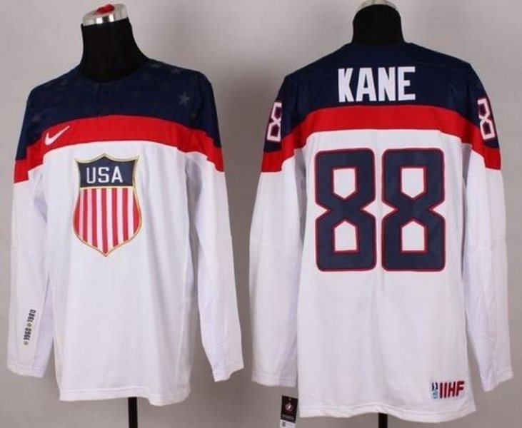 2014 Olympic Team USA No.88 Patrick Kane White Hockey Jersey