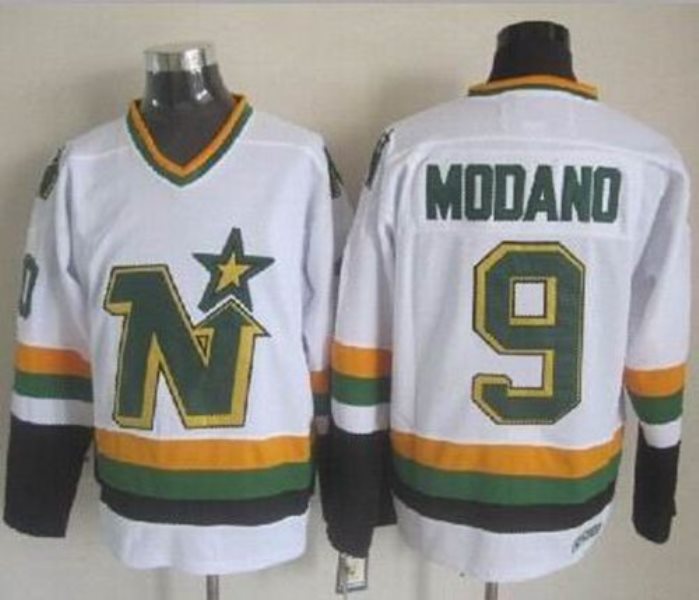 NHL Stars 9 Mike Modano White Men Jersey