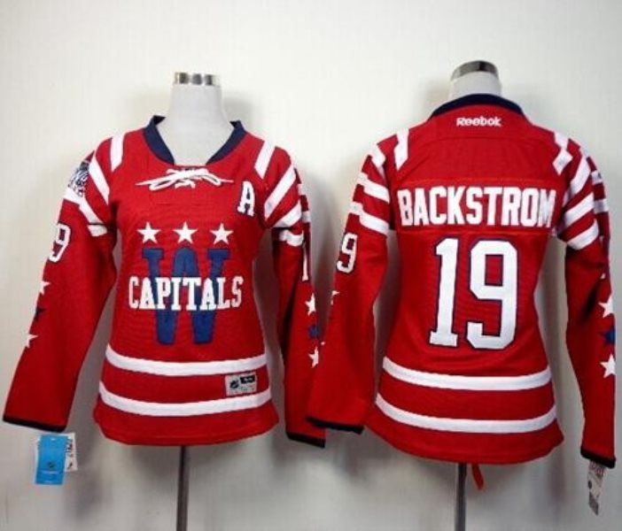 NHL Capitals 19 Nicklas Backstrom 2015 Winter Classic Red White Women Jersey