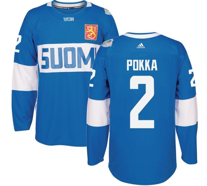 Team Finland 2 Ville Pokka 2016 World Cup Of Hockey Light Blue Jersey