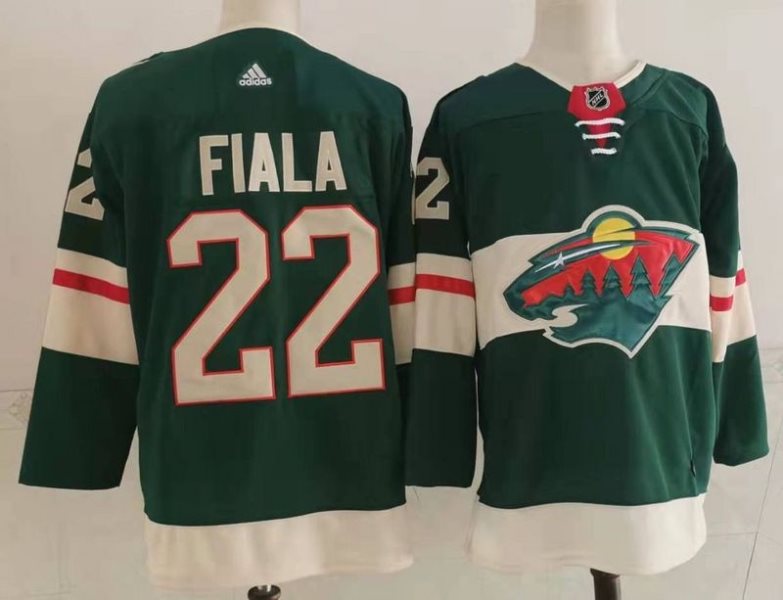 NHL Wild 22 Kevin Fiala Green Adidas Men Jersey