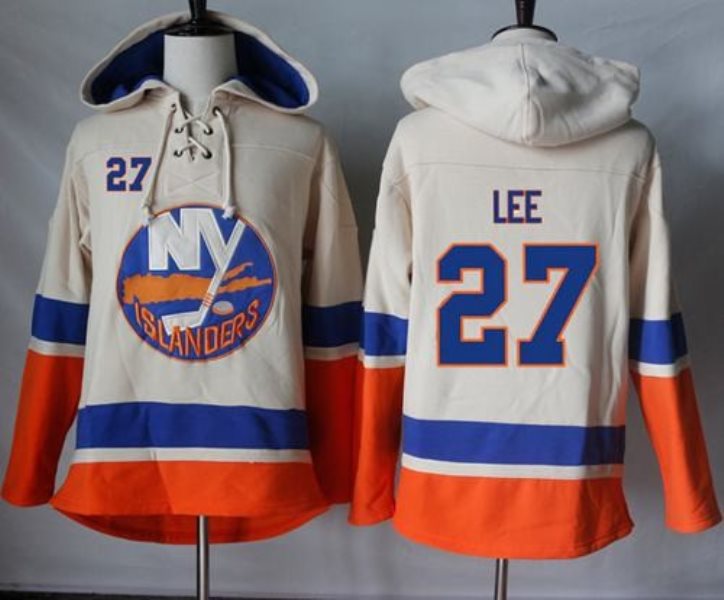 NHL Islanders 27 Anders Lee Cream Men Sweatshirt