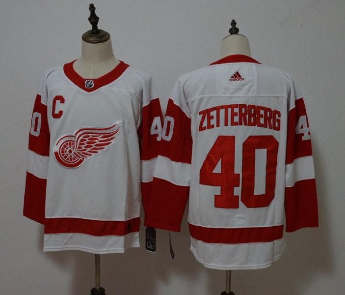 NHL Red Wings 40 Henrik Zetterberg White Adidas Men Jersey