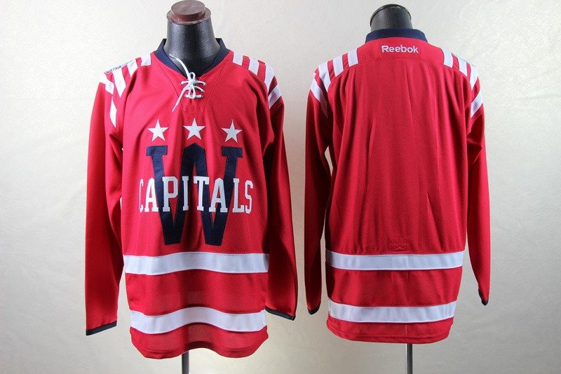 NHL Capitals Blank Red Male Men Jersey