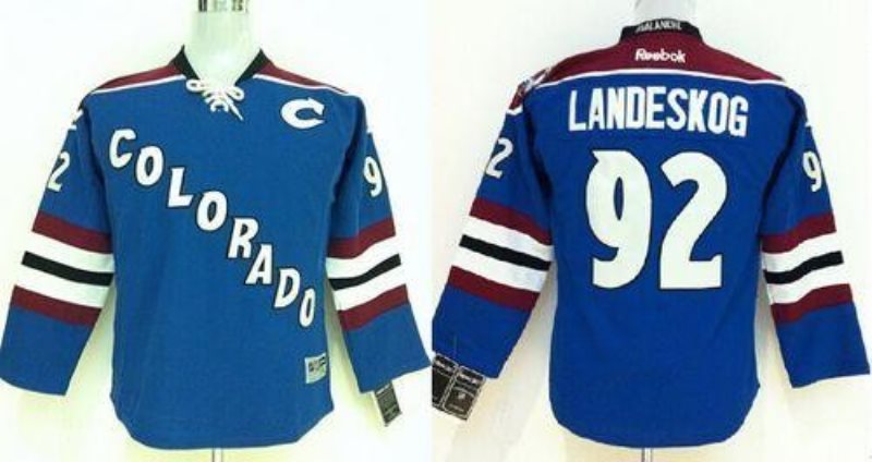 NHL Avalanche 92 Gabriel Landeskog Blue Youth Jersey