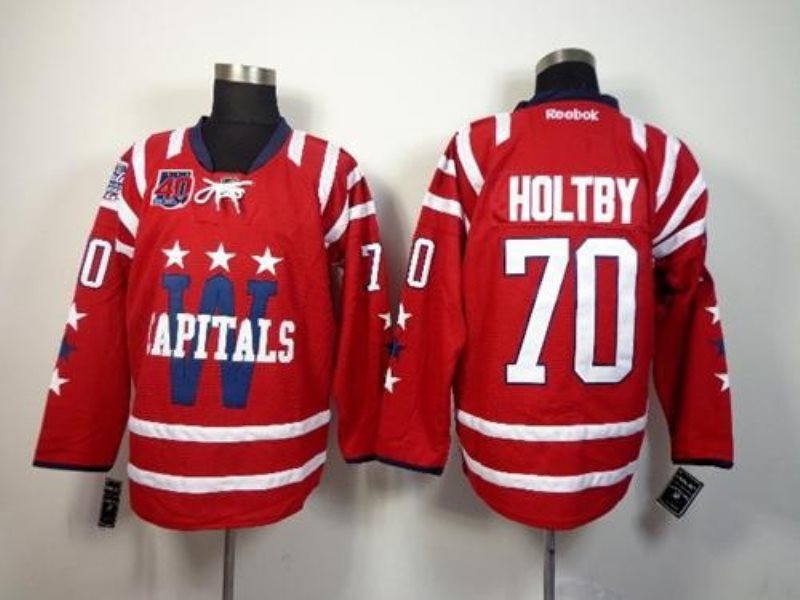 NHL Capitals 70 Braden Holtby 2015 Winter Classic Red 40th Anniversary Men Jersey