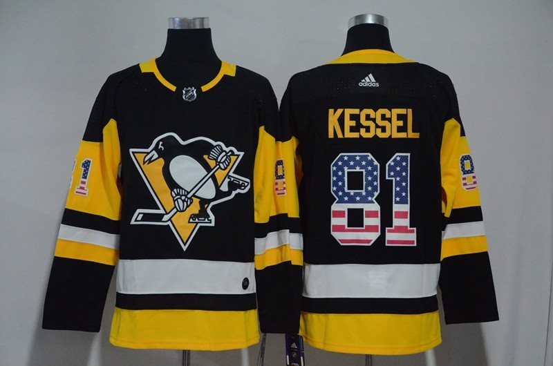 NHL Penguins 81 Phil Kessel Black USA Flag Adidas Men Jersey