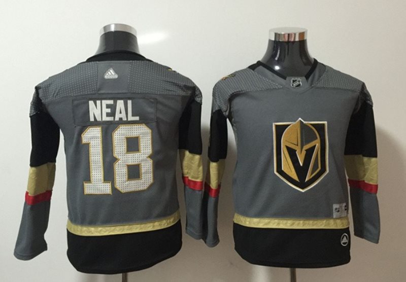 NHL Vegas Golden Knights 18 James Neal Gray Adidas Youth Jersey
