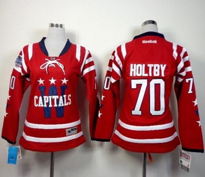 NHL Capitals 70 Braden Holtby 2015 Winter Classic Red White Women Jersey