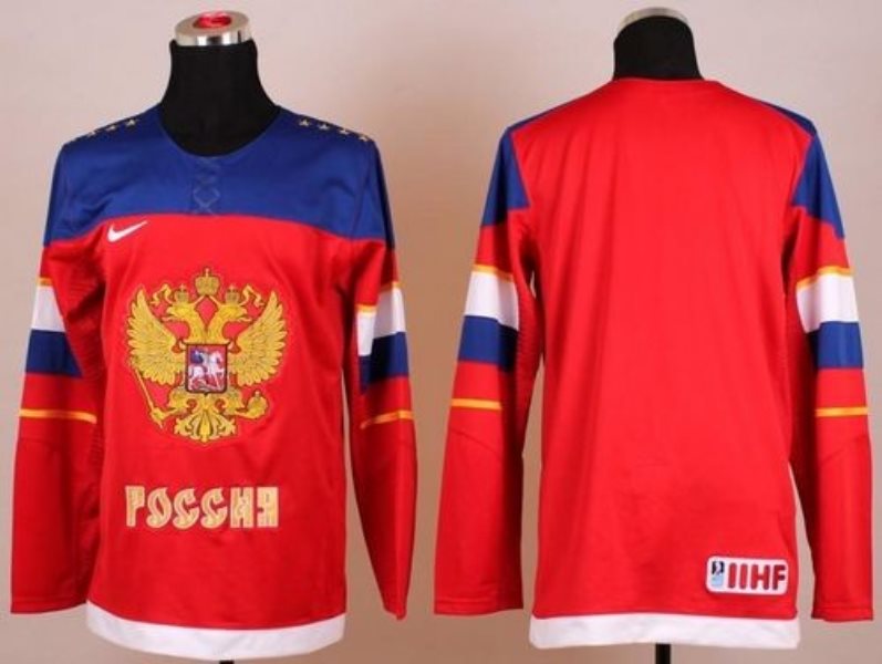 2014 Olympic Team Russia Blank Red Hockey Jersey