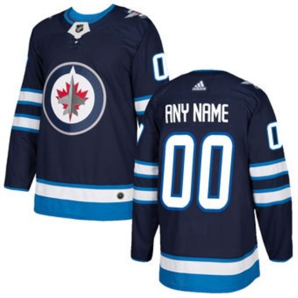 NHL Winnipeg Jets Navy Customized Adidas Men Jersey